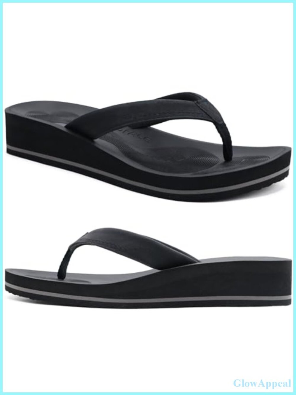 Womens Platform Flip Flops Arch Support Thong Sandals Wedge T-Strap